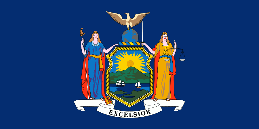[New York flag]